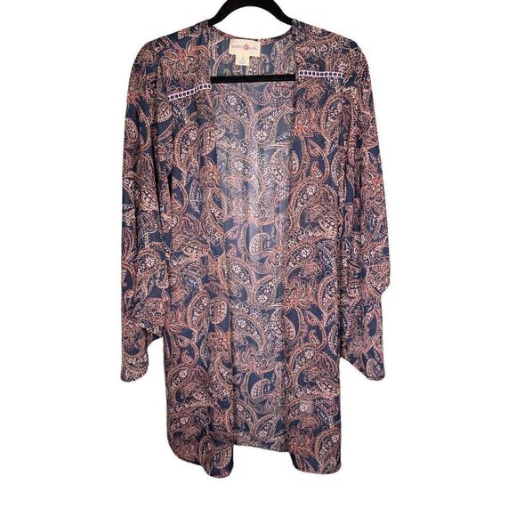 Wishful Park Paisley Print Open Front Cardigan Kimono Size Small - Picture 1 of 4